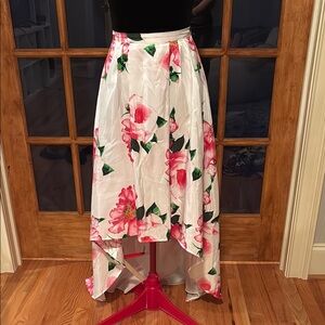 Floral High-Low Skirt